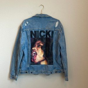 Hm Distressed Denim Jacket Size 